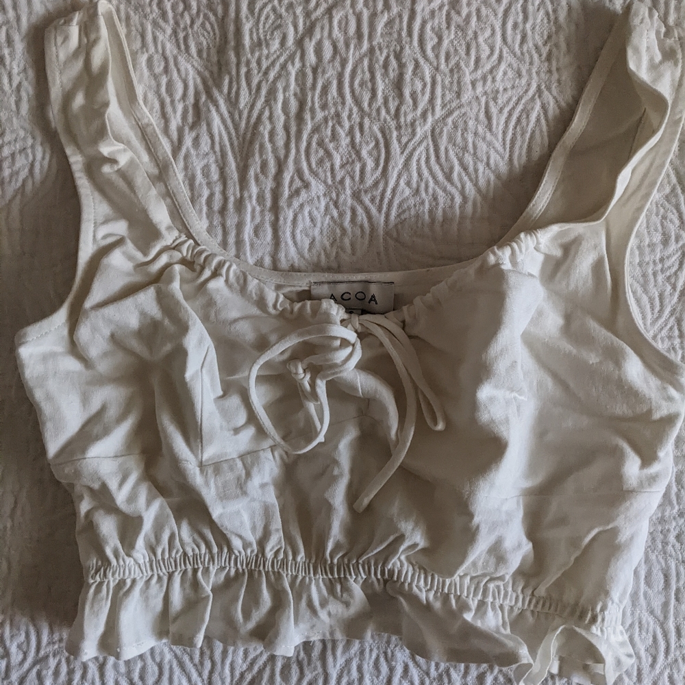 White shorts and crop top set